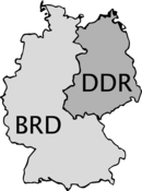 Landkarte von der DDR und der BRD.